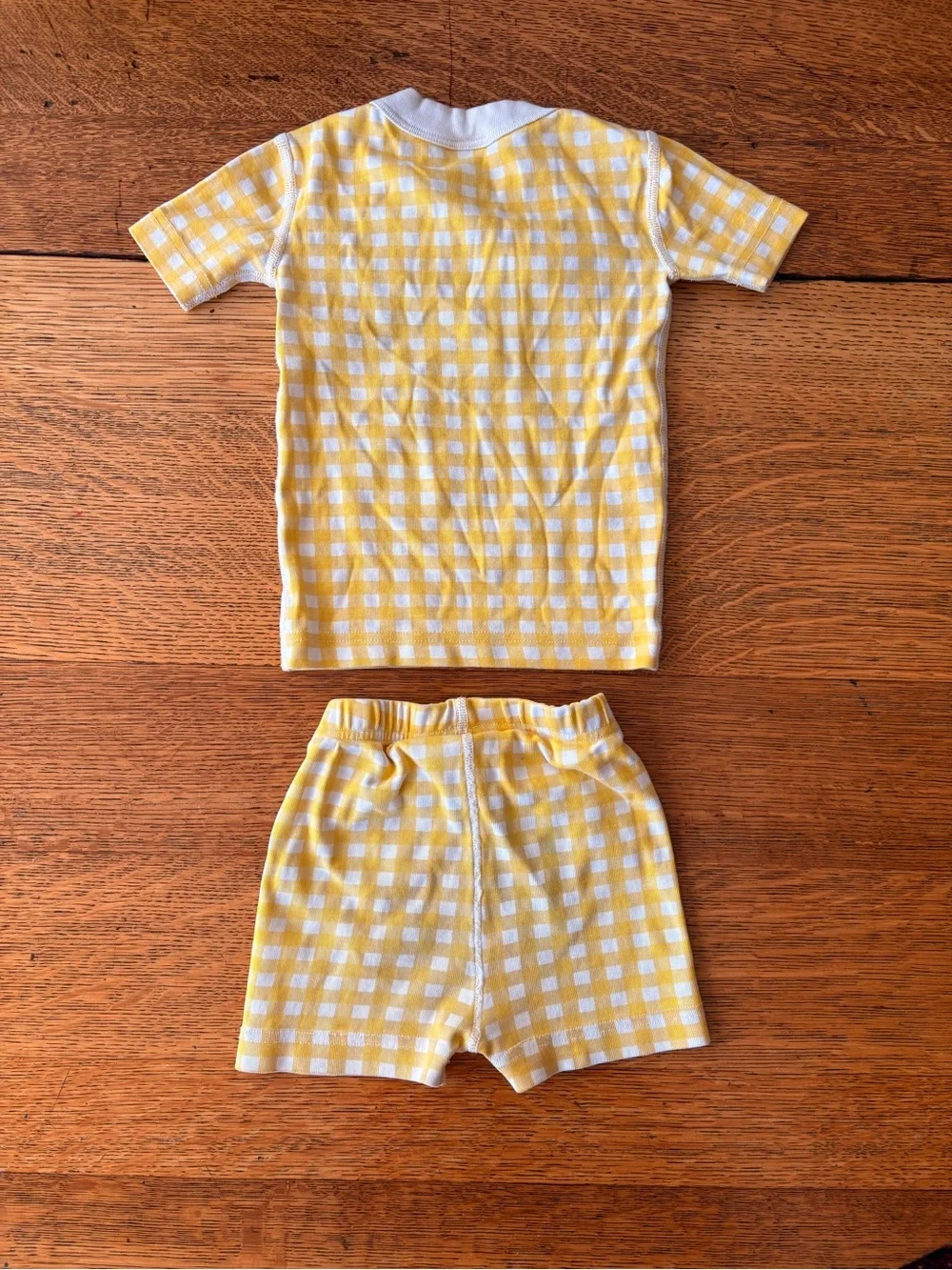 Hanna Andersson Yellow and White Gingham Short Pajama Set